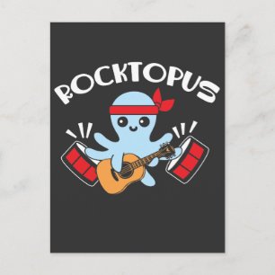 Rocktopus Animal Pun Funny Octopus Sea Creator Vykort