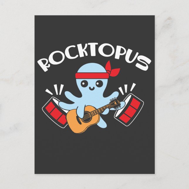Rocktopus Animal Pun Funny Octopus Sea Creator Vykort (Framsida)