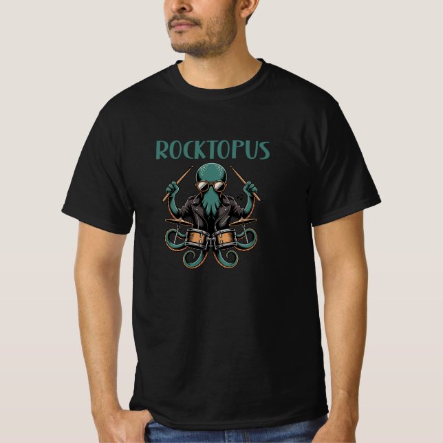 Rocktopus Bläckfisk T Shirt (Framsida)