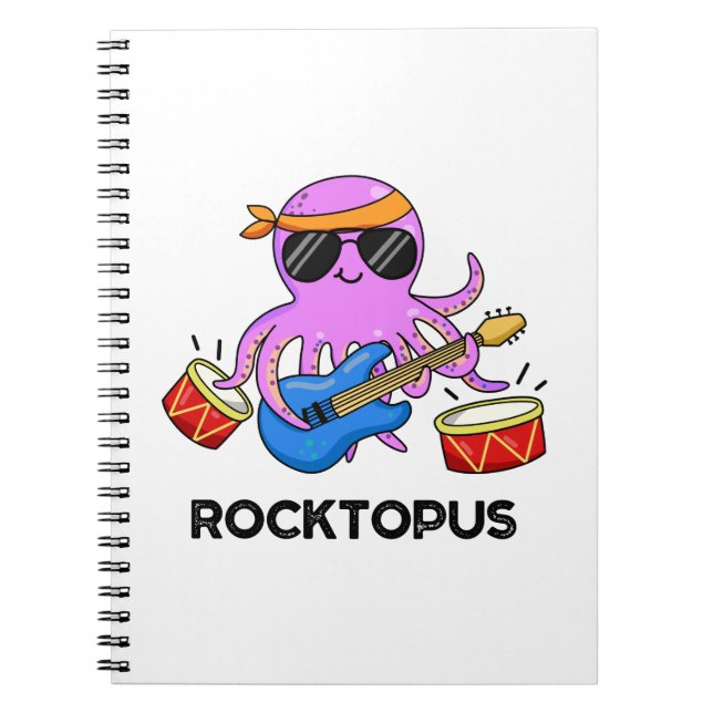 Rocktopus Rollig Rockband Bläckfisk Puns Anteckningsbok (Framsidan)