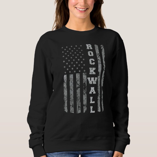 Rockwall Texas American Flagga T Shirt (Framsida)