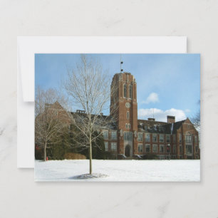 Rockwell in Winter at Grove City College Julkort