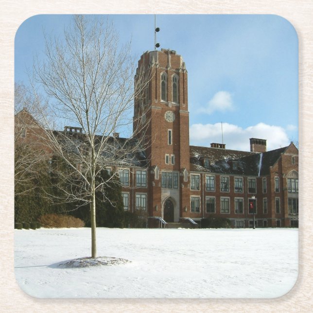 Rockwell in Winter at Grove City College Underlägg Papper Kvadrat (Framsidan)