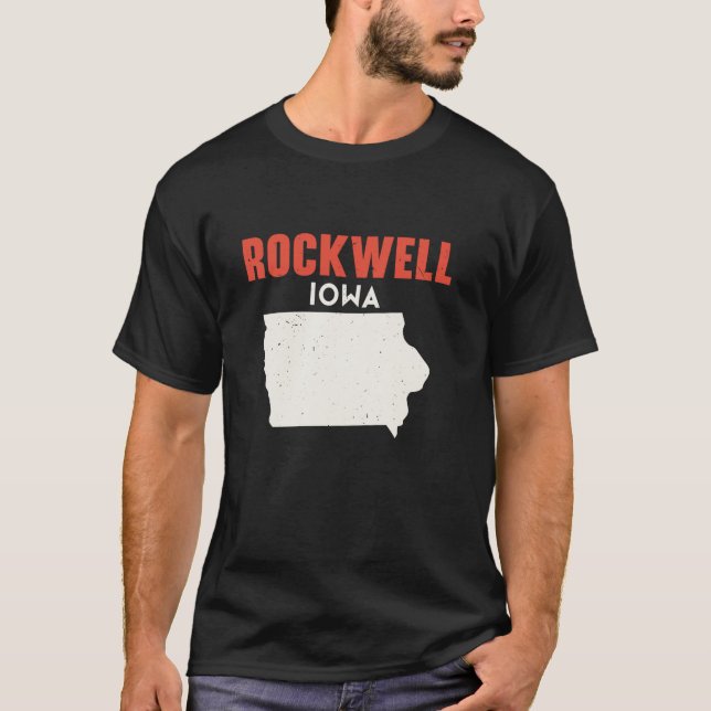 Rockwell Iowa USA, USA, State America Travel Iowan T Shirt (Framsida)