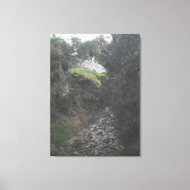 Rocky Backe vid nedre Arroyo Seco Nature Trail Canvastryck (Framsida)