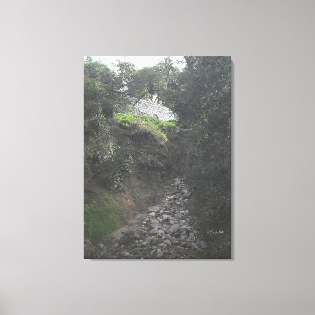 Rocky Backe vid nedre Arroyo Seco Nature Trail Canvastryck (Framsida)