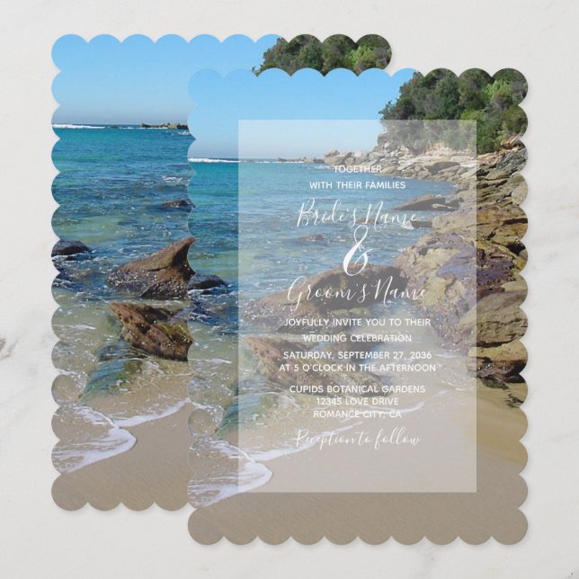 Rocky Beach-inbjudningar Inbjudningar (Fram/baksida)