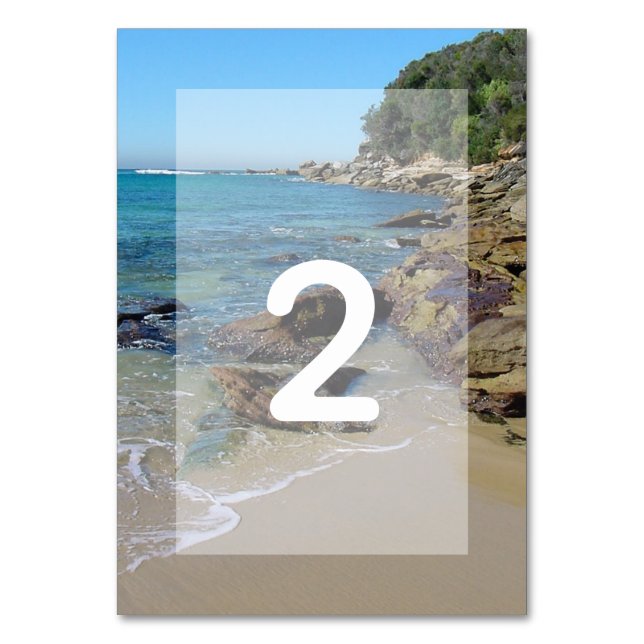 Rocky Beach Wedding Bordsnummer (Framsidan)