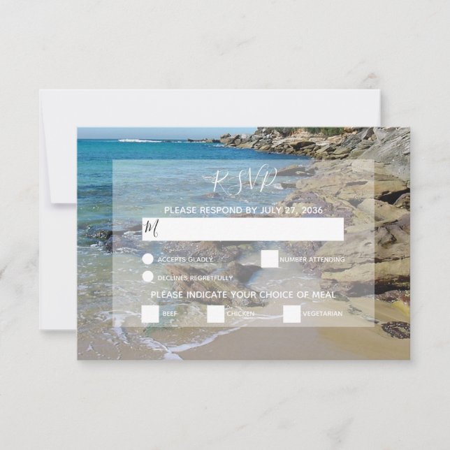 Rocky Beach Wedding OSA kort (Framsida)