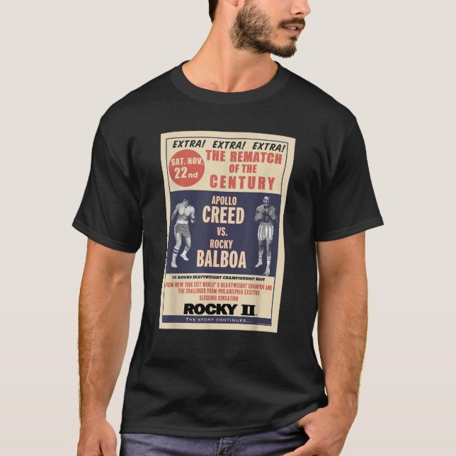 Rocky Creed Vs Balboa-remsan vid Century Poste T Shirt (Framsida)