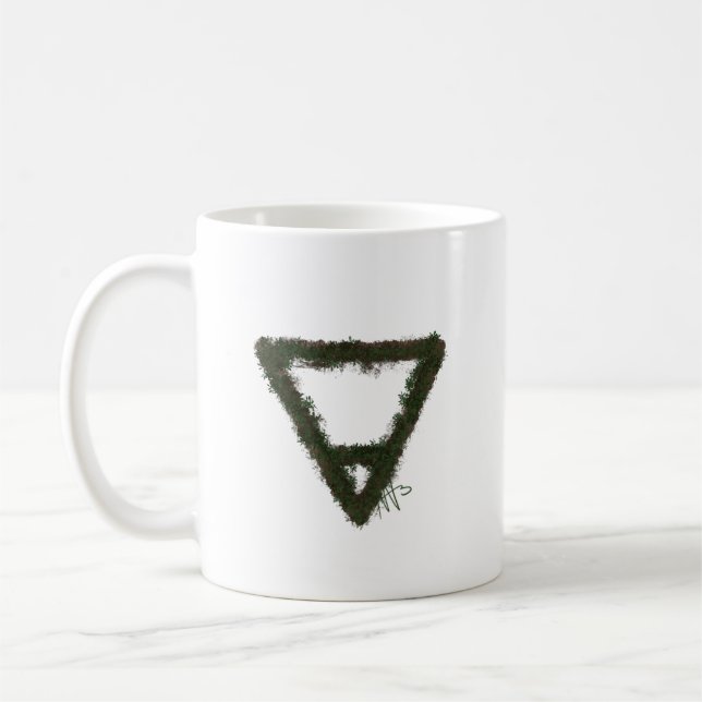 Rocky Earth Inslag Alchemy Symbol Kaffemugg (Vänster)