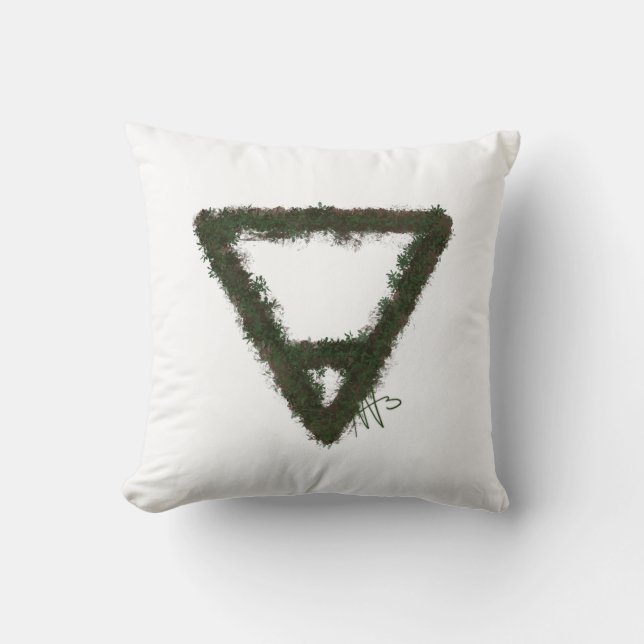 Rocky Earth Inslag Alchemy Symbol Kudde (Framsida)