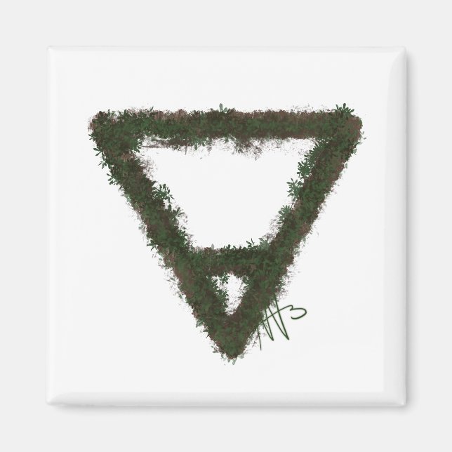 Rocky Earth Inslag Alchemy Symbol Magnet (Framsidan)