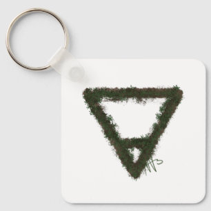 Rocky Earth Inslag Alchemy Symbol Metall Nyckelring