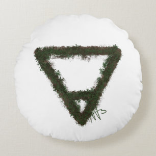 Rocky Earth Inslag Alchemy Symbol Rund Kudde
