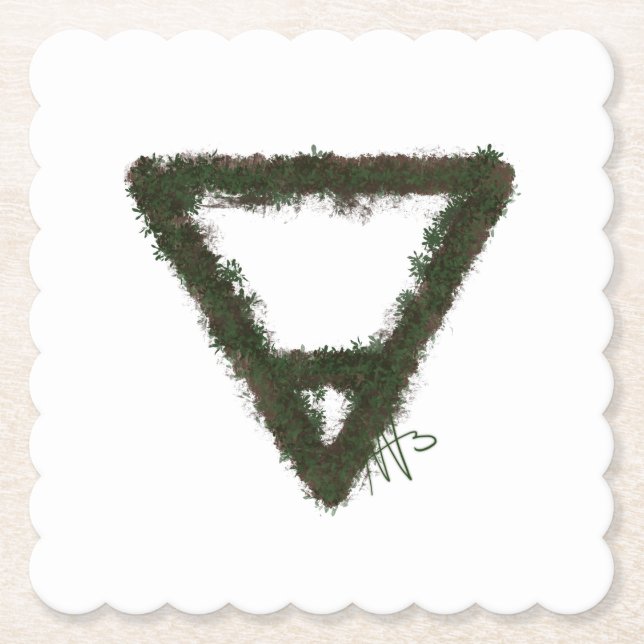 Rocky Earth Inslag Alchemy Symbol Underlägg Papper (Framsida)