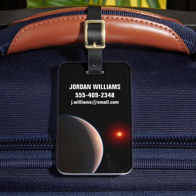 Rocky Exoplanet Gj 486 B Orbitande en röd dvärgstj Bagagebricka (Framsida Insitu 2)