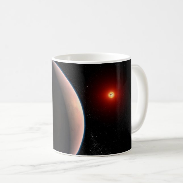 Rocky Exoplanet Gj 486 B Orbitande en röd dvärgstj Kaffemugg (Framsida höger)