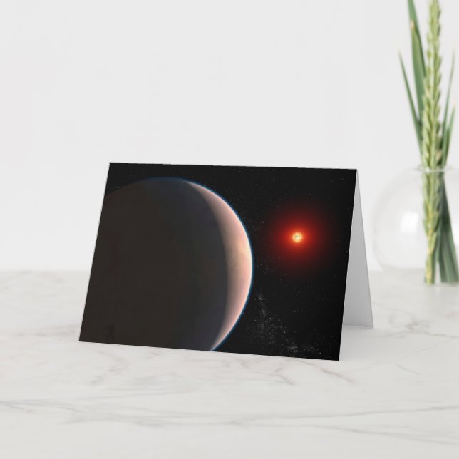 Rocky Exoplanet Gj 486 B Orbitande en röd dvärgstj Kort (Framsida)