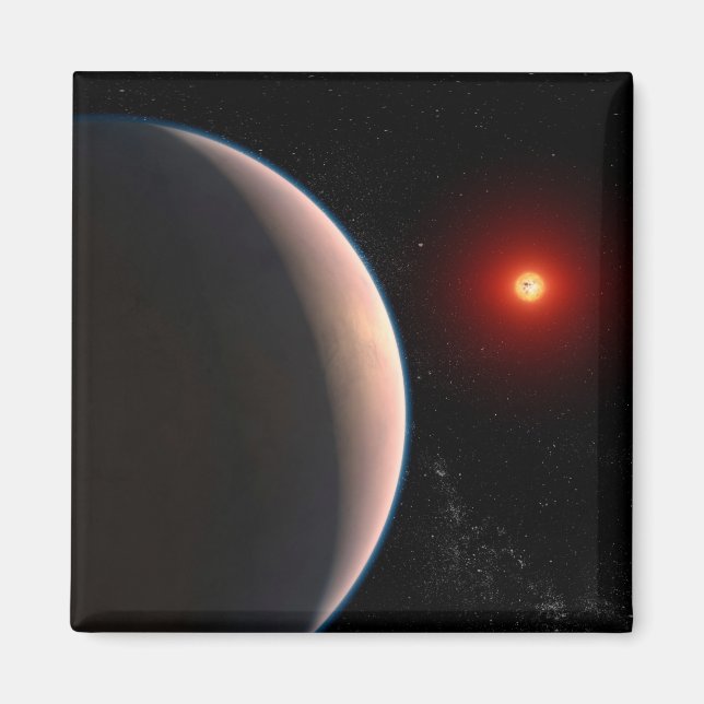 Rocky Exoplanet Gj 486 B Orbitande en röd dvärgstj Magnet (Framsidan)