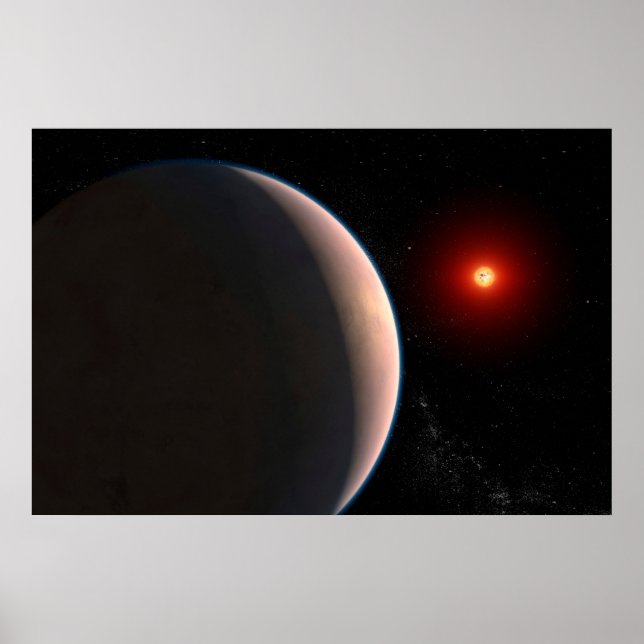 Rocky Exoplanet Gj 486 B Orbitande en röd dvärgstj Poster (Framsidan)