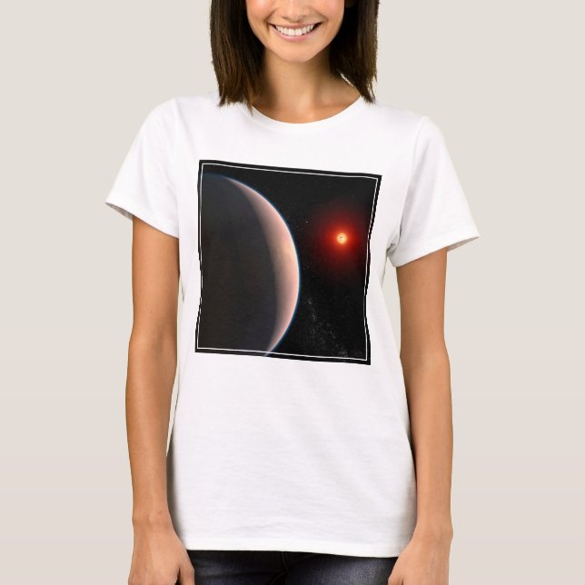 Rocky Exoplanet Gj 486 B Orbitande en röd dvärgstj T Shirt (Framsida)