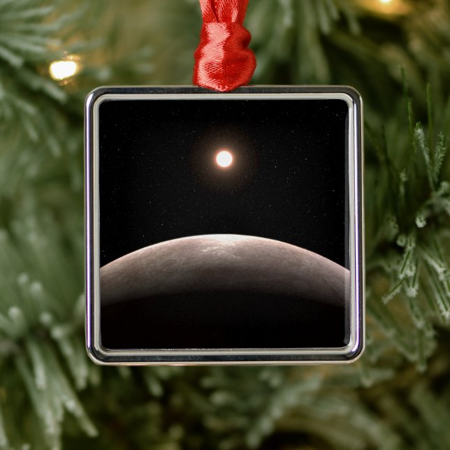 Rocky Exoplanet Lhs 475 B och dess värdstjärna. Julgransprydnad Metall (Träd)