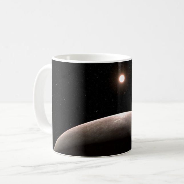 Rocky Exoplanet Lhs 475 B och dess värdstjärna. Kaffemugg (Framsida vänster)