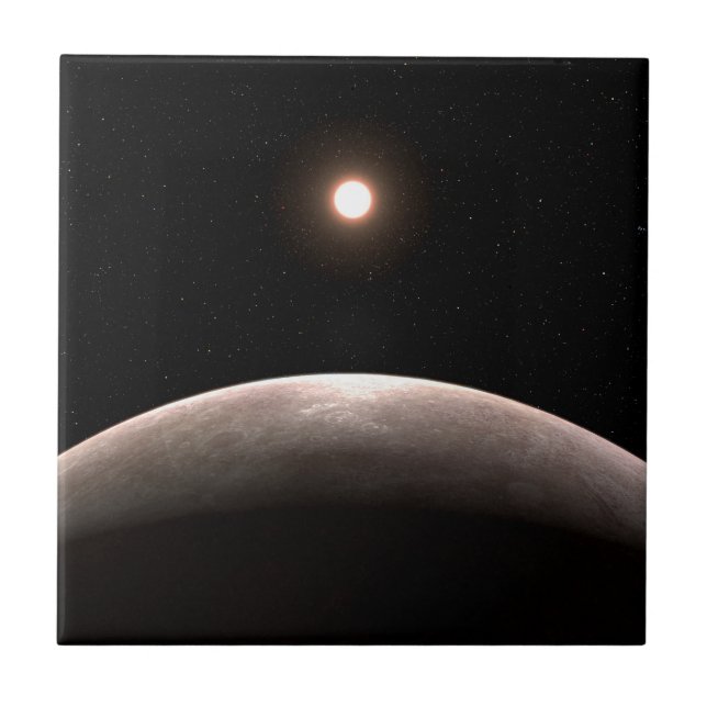 Rocky Exoplanet Lhs 475 B och dess värdstjärna. Kakelplatta (Framsidan)