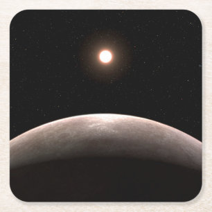 Rocky Exoplanet Lhs 475 B och dess värdstjärna. Underlägg Papper Kvadrat