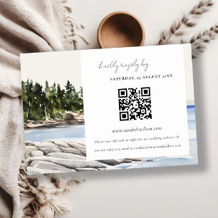 Rocky Gräs Mountain Sjölandskap Bröllop QR Code OS Tilläggskort