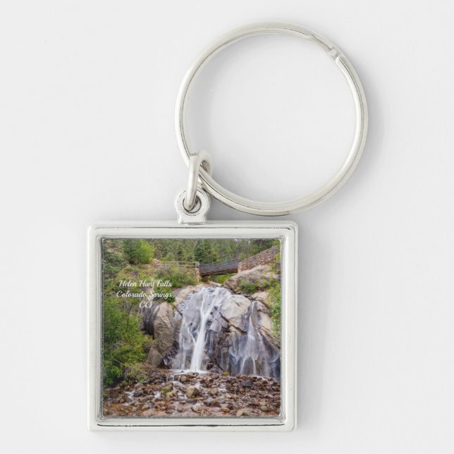 Rocky Helen Hunt Falls Square Keychain Fyrkantig Silverfärgad Nyckelring (Framsidan)