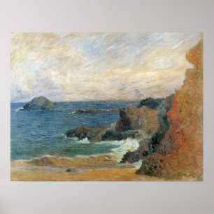 Rocky Kusten av Paul Gauguin, Vintage Impressionis Poster