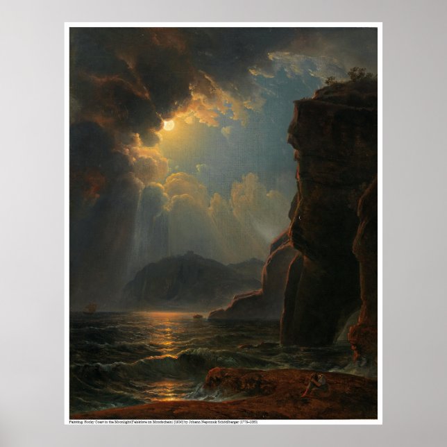 Rocky Kusten i Moonlight av Schödlberger Poster (Framsidan)