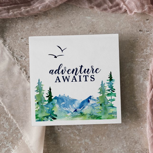 Rocky Mountain Adventure Awaits Baby Shower Pappersservett (Skapare uppladdad)