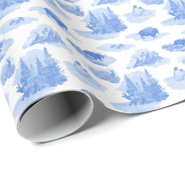 Rocky Mountain Animal Toile Presentpapper (Rullad Hörn)