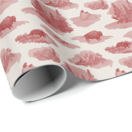 Rocky Mountain Animal Toile (Red on...) Presentpapper