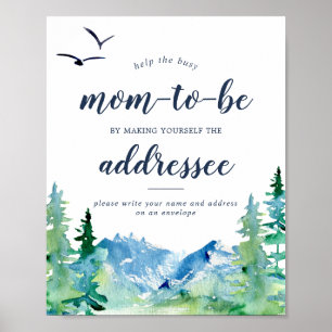 Rocky Mountain Baby Shower Adress kuvert - tecken Poster