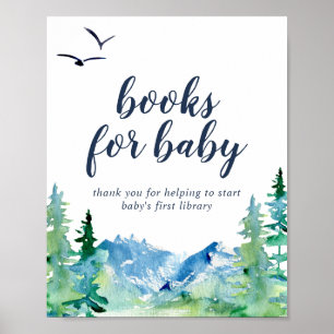 Rocky Mountain Baby Shower Bokar för Baby-tecken Poster