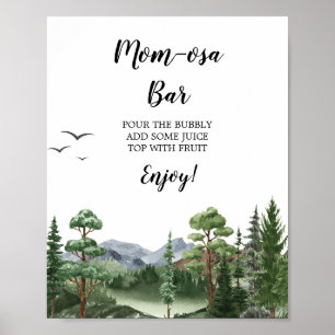 Rocky Mountain Baby Shower Mom-osa Barskylt Poster