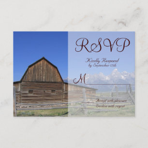 Rocky Mountain Barn Landsbyggsbröllop OSA kort