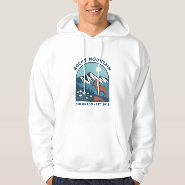Rocky Mountain Bighorn Sheep Mid-Century Park Hoodie (Framsida)