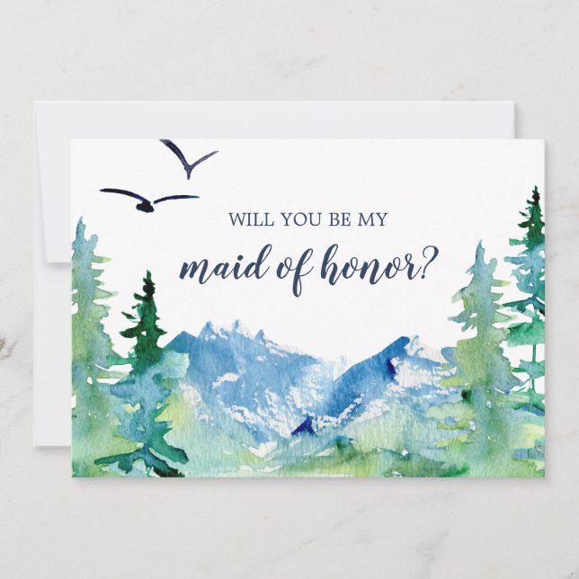 Rocky Mountain blir mitt Maid of honor-kort Inbjudningar (Framsida)