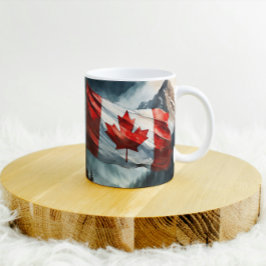 Rocky Mountain Canadian Flagga in Watercolor Kaffemugg