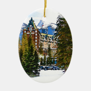 Rocky Mountain Castle - Banff Canada Julgransprydnad Keramik