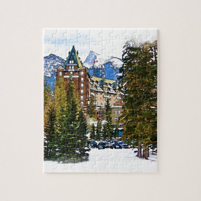 Rocky Mountain Castle - Banff Canada Pussel (Vertikal)
