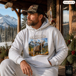 Rocky Mountain Elk Jakt Trophy Oxe Mäns Present Hoodie