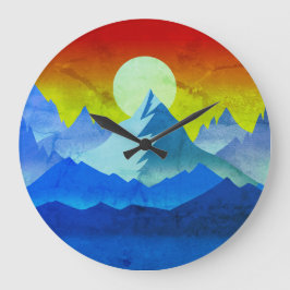 Rocky Mountain Golden Hour Sol Art Stor Klocka