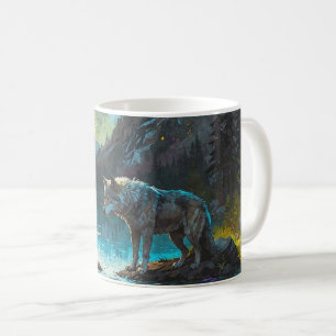 Rocky Mountain Grått Varg Art Kaffemugg