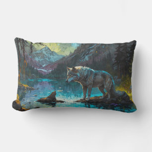 Rocky Mountain Grått Varg Art Lumbarkudde